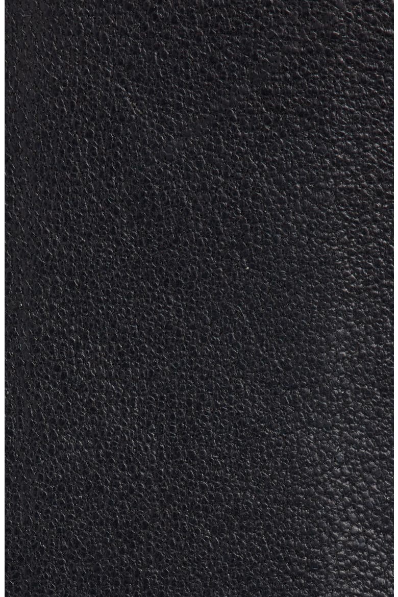 Bowie Textured Bow Leather Belt, Alternate, color, BLACK