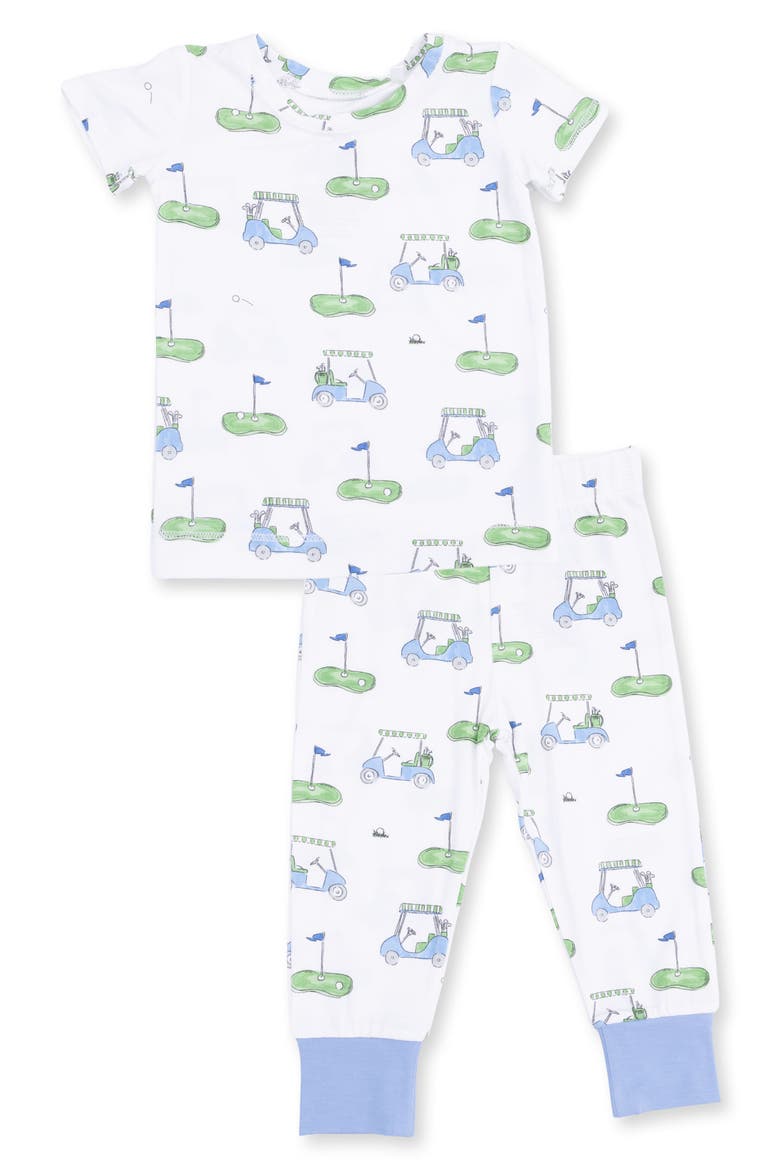 Kids' Golf Carts Fitted Two-Piece Pajamas, Main, color, IVORY BLUE