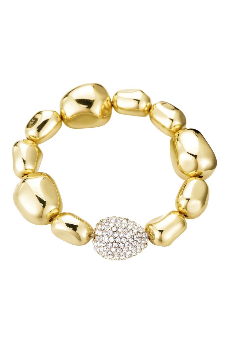 Pebbled Stretch Bracelet, Main, color, GOLD