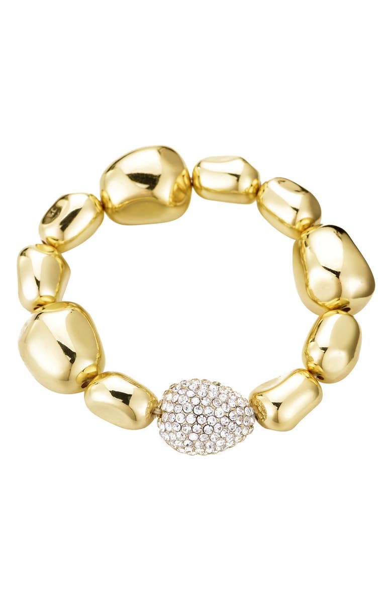 Adornia Pebbled Stretch Bracelet, Main, color, Gold