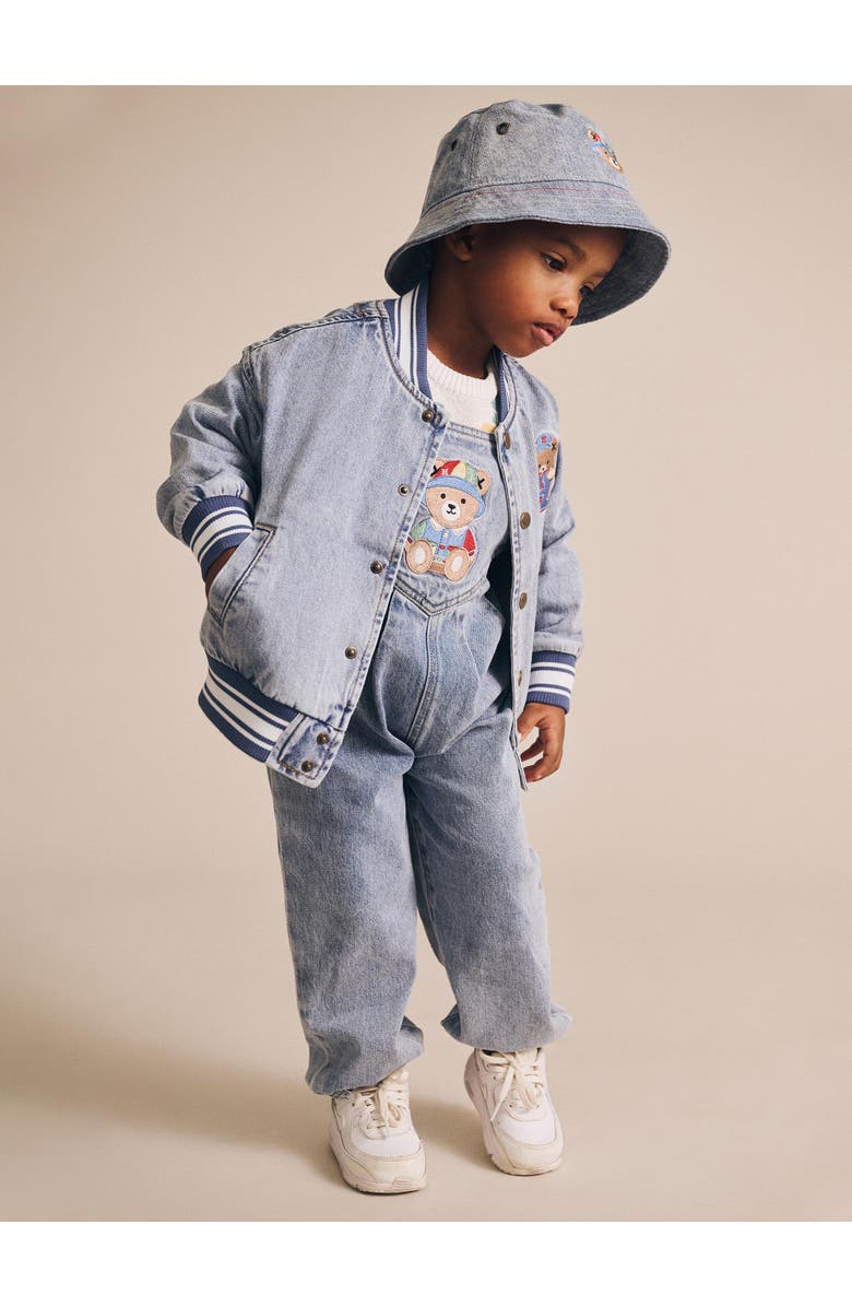 Huxbaby Dreamy Denim Huxbear Overalls, Alternate, color, Denim