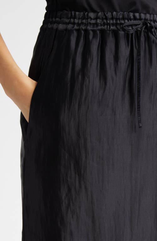 Shop Loulou Studio Loulou De Saison Liam Linen & Silk Satin Maxi Skirt In Black