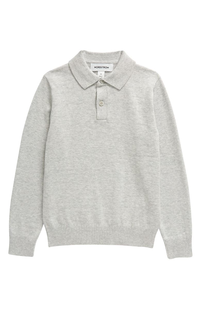 Nordstrom Kids' Long Sleeve Cotton Polo Sweater, Main, color, 