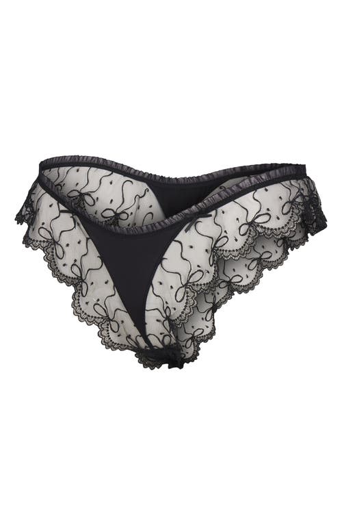 Savage X Fenty Loveline Brazillian Briefs In Black Caviar