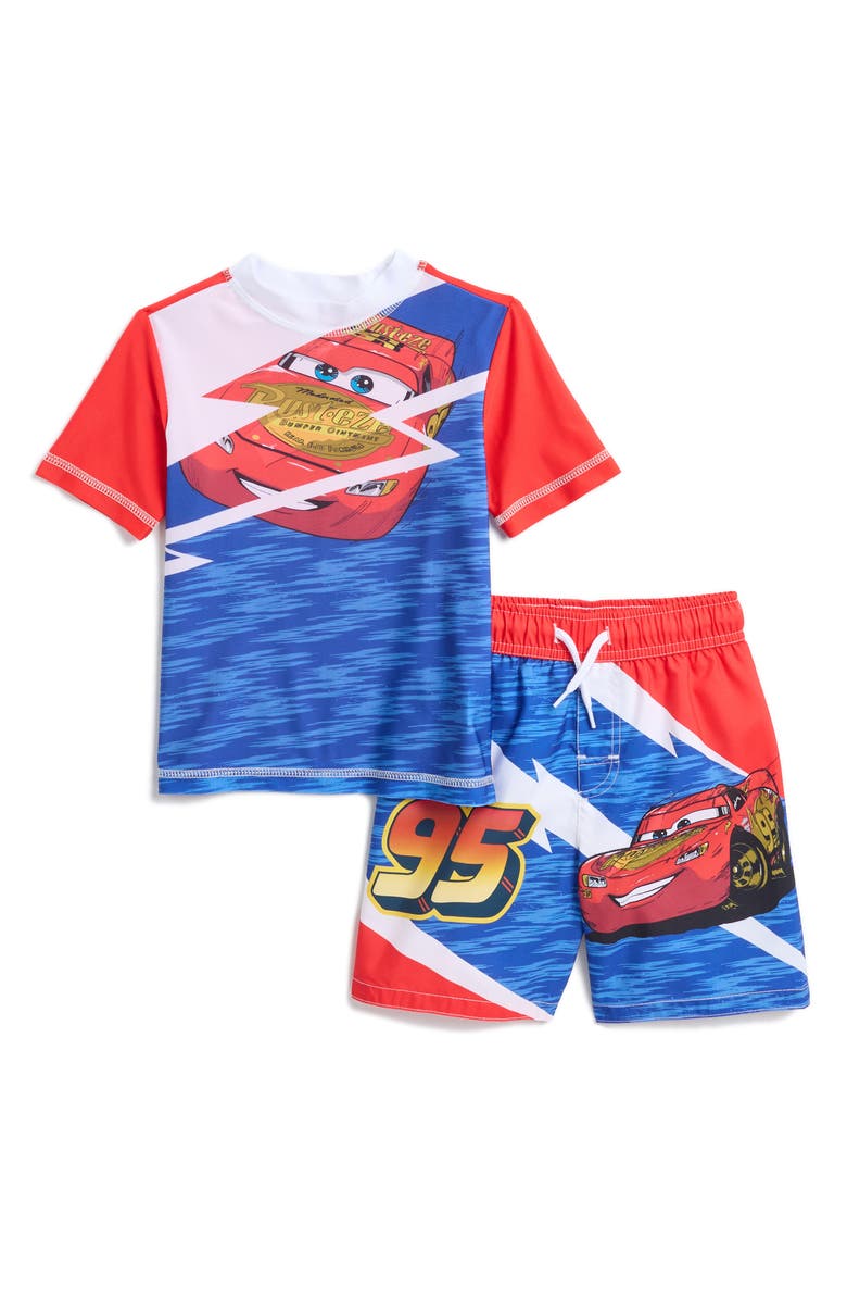 DREAMWAVE Kids' Cars Rashguard & Swim Shorts Set, Main, color,