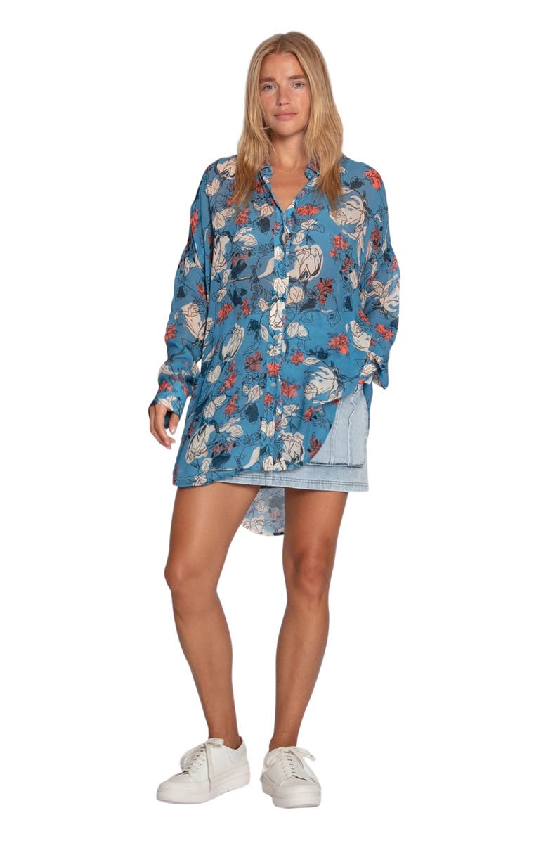 Belle & Bloom Because You Move Me Oversized Shirt, Main, color, Flora Blue