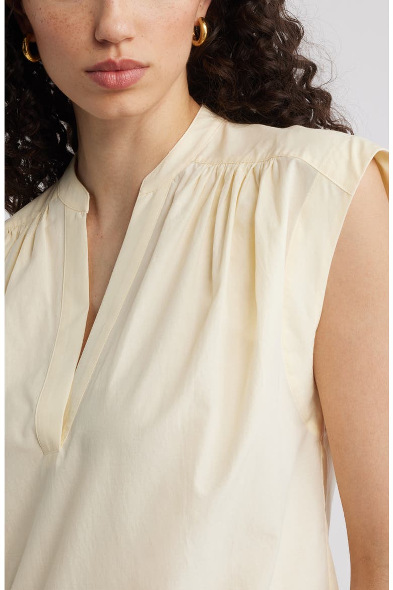 Shirred Cap Sleeve Top, Alternate, color, YELLOW PALE