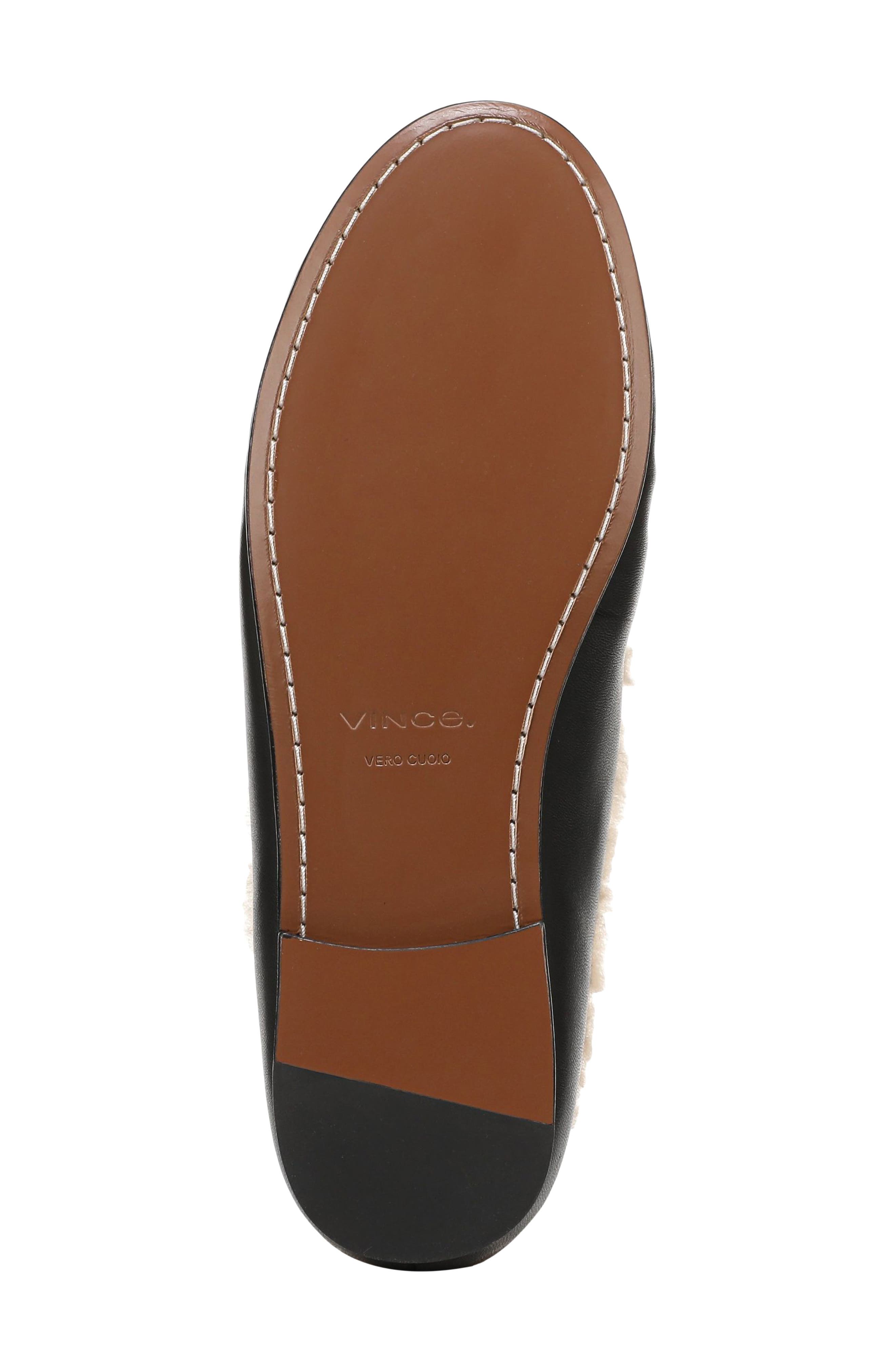 Tevin Genuine Shearling Mule, Alternate, color, BLACK NAPPA LEATHER