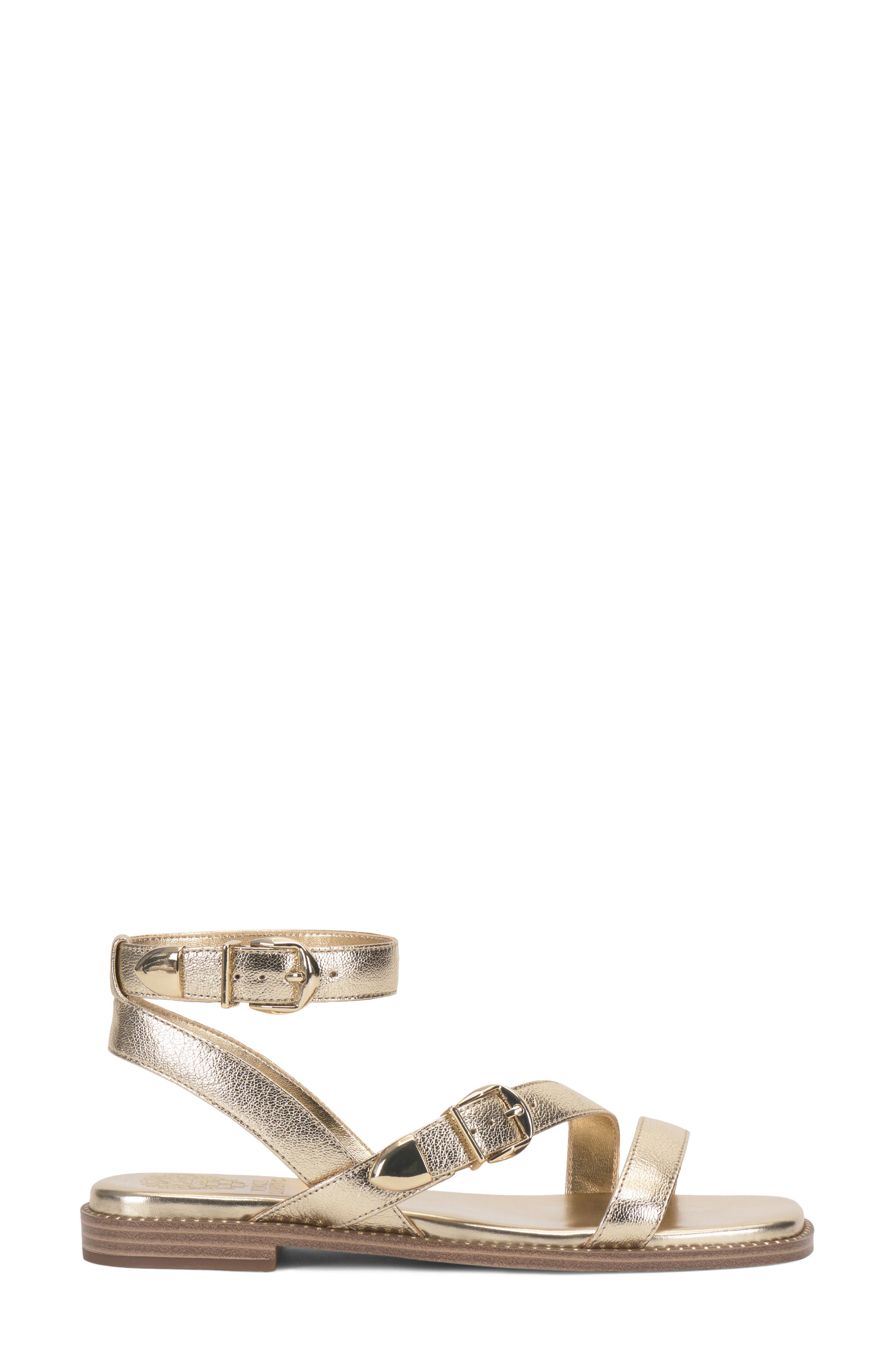 Vince Camuto Neiko Ankle Strap Sandal, Alternate, color, Egyptian Gold
