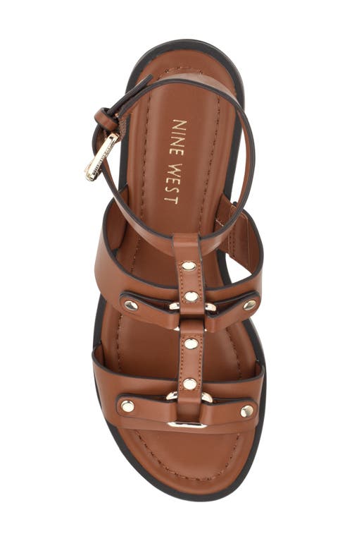 Nine West Jouise Studded Gladiator Sandal In Medium Brown 210