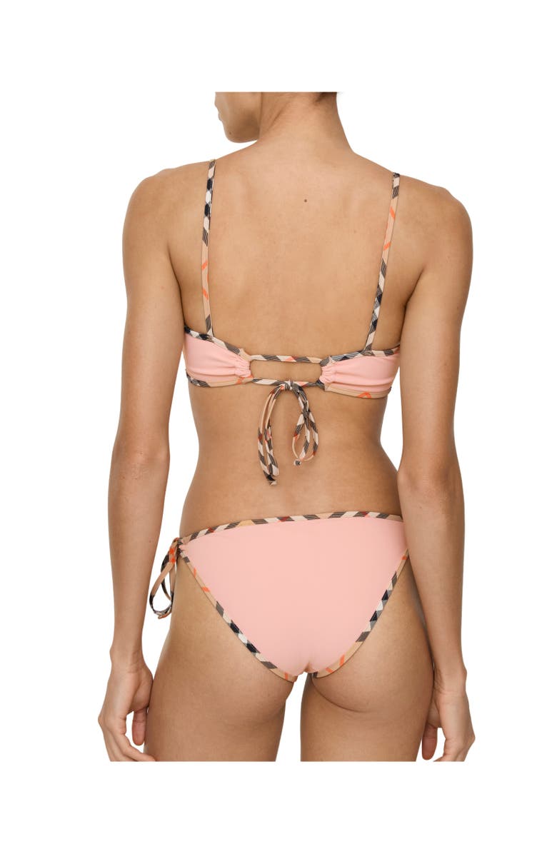 Burberry Check Trim Bikini Briefs, Alternate, color, Begonia Pink