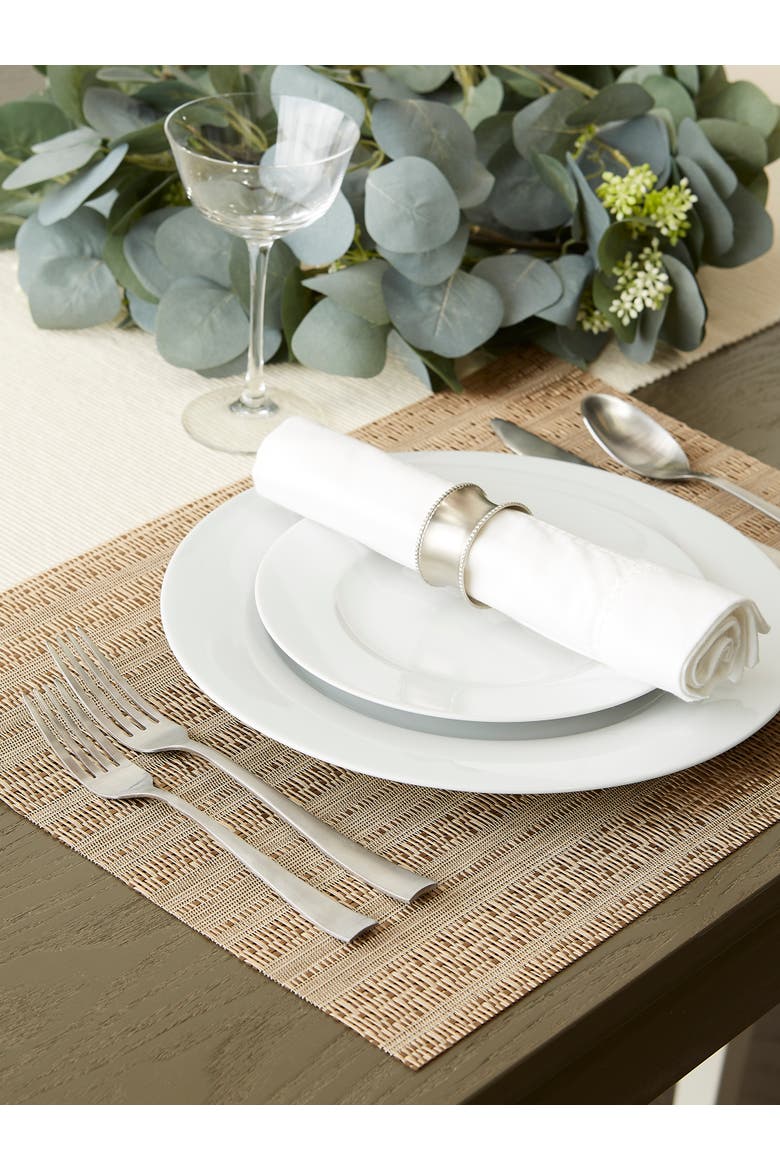 PVC Double frame Placemat Set/6, Alternate, color, Metallic Gold