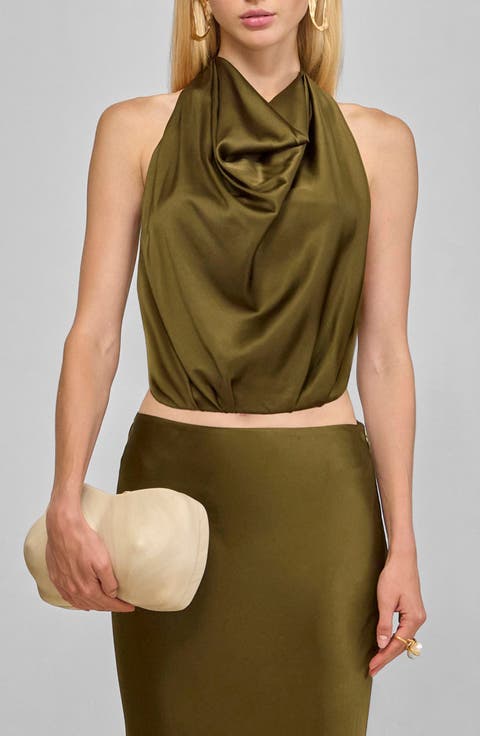 Adrienne Stretch Silk Halter Top