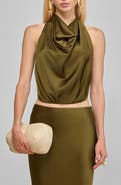 Cult Gaia Adrienne Stretch Silk Halter Top