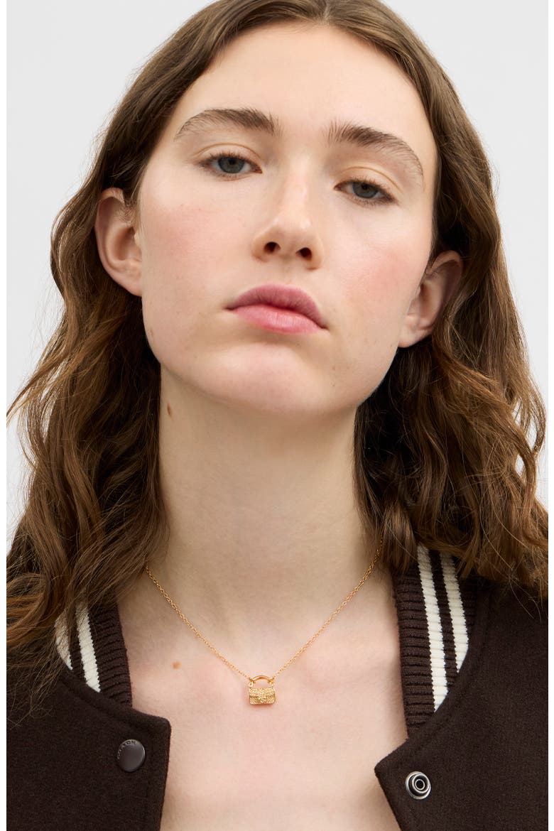 Pavé Tabby Bag Pendant Necklace, Alternate, color, CRYSTAL