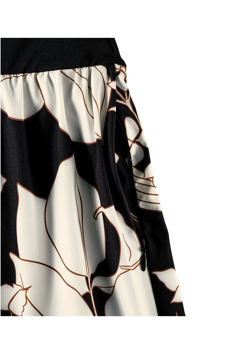Lands' End Plus Size Pinchless Mini Swim Skort, Alternate, color, Black/Egret Lilies