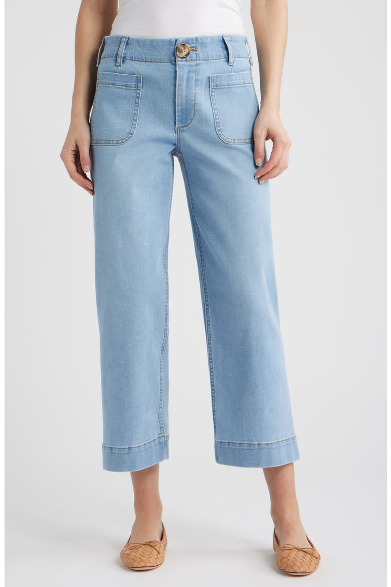 Soho Patch Pocket Straight Leg Jeans, Main, color, LIGHT VINTAGE BLUE