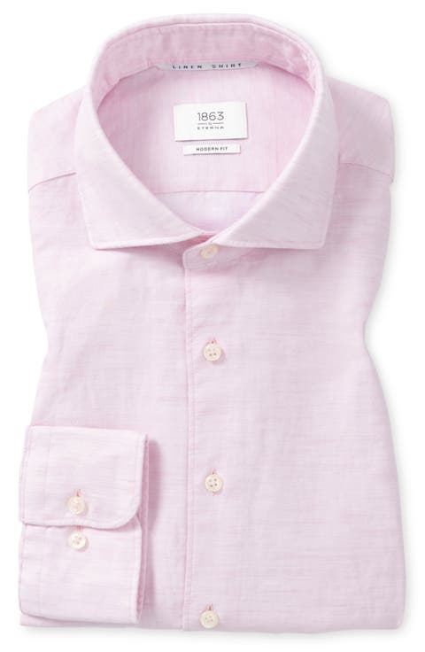 Modern Fit Cotton & Linen Dress Shirt
