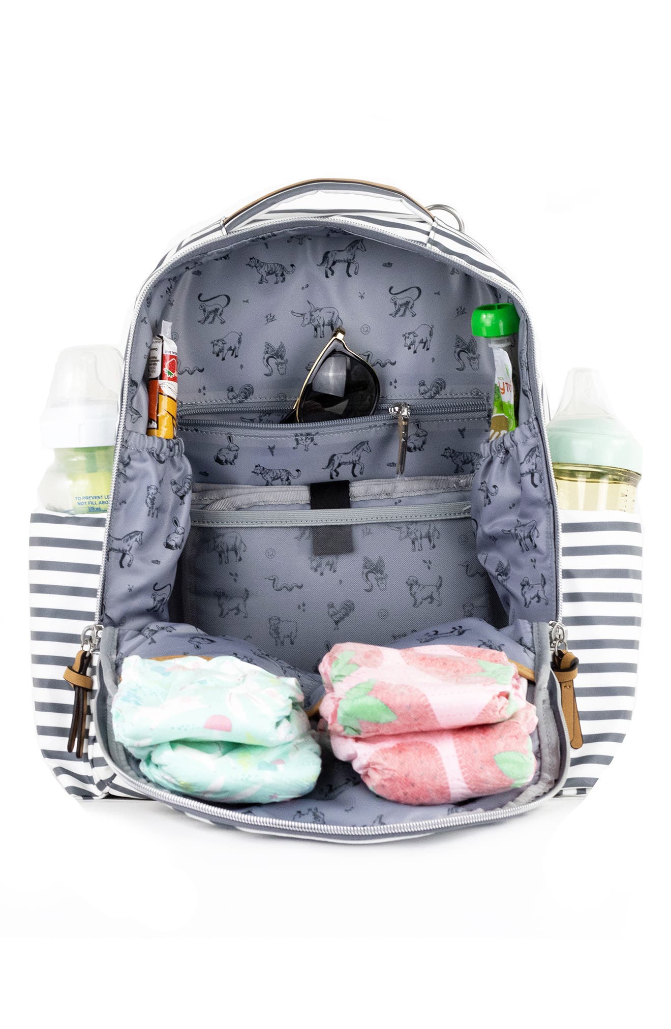 TWELVElittle Midi Go 3.0 Stripe Water Resistant Diaper Backpack, Alternate, color, 