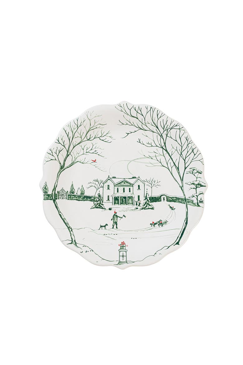 Country Estate Winter Frolic Set of 4 Party Plates, Alternate, color, EVERGREEN