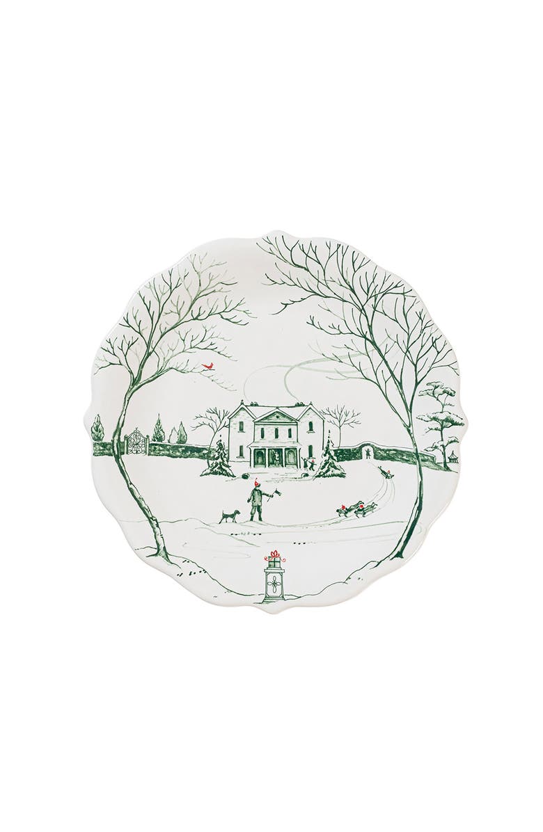 Juliska Country Estate Winter Frolic Set of 4 Party Plates, Alternate, color, Evergreen
