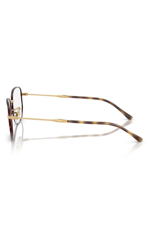 Ray Ban Ray-ban 53mm Irregular Optical Glasses In Gold Havana