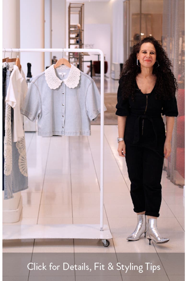 The Crochet Collar Crop Denim Shirt video