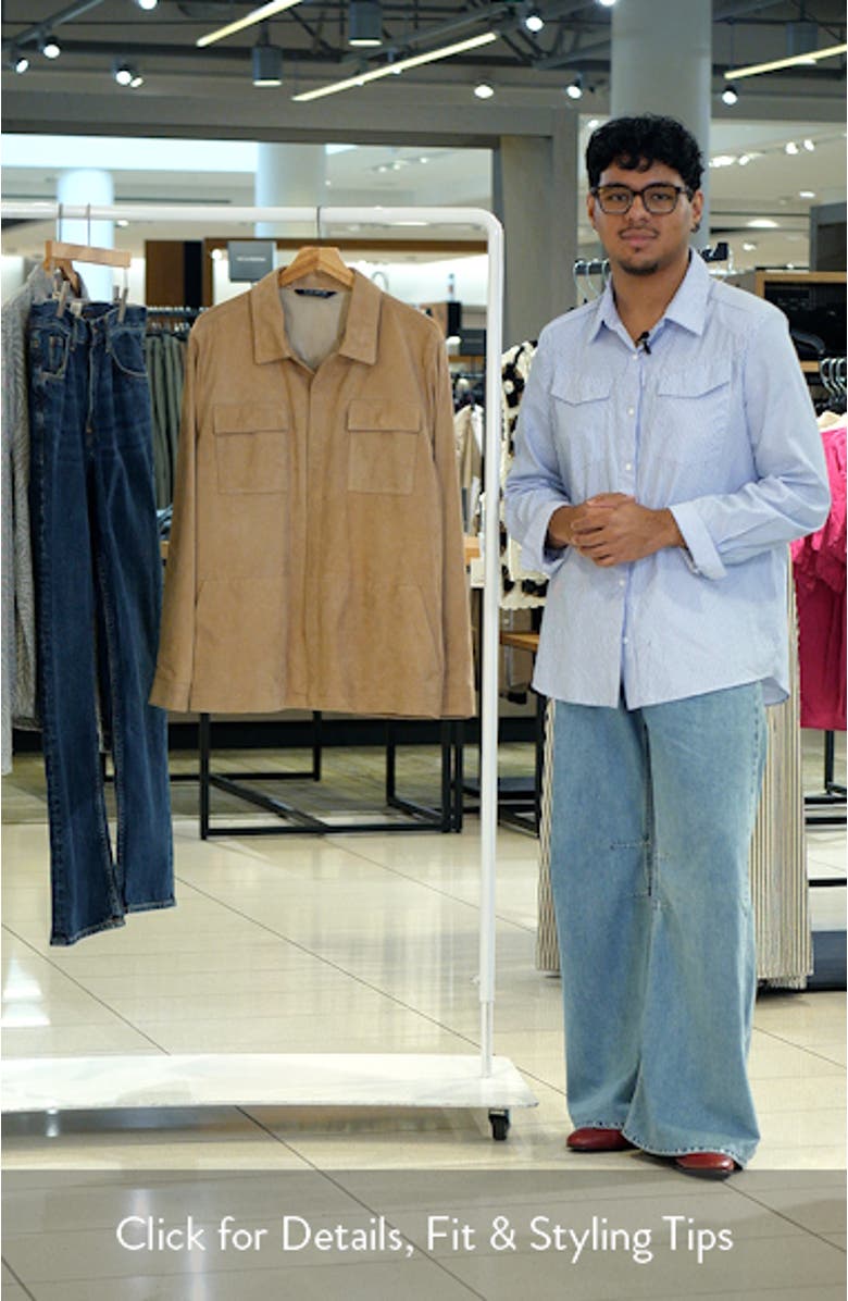 Crown Crafted Water Resistant Featherweight Suede Shirt Jacket, sales video thumbnail
