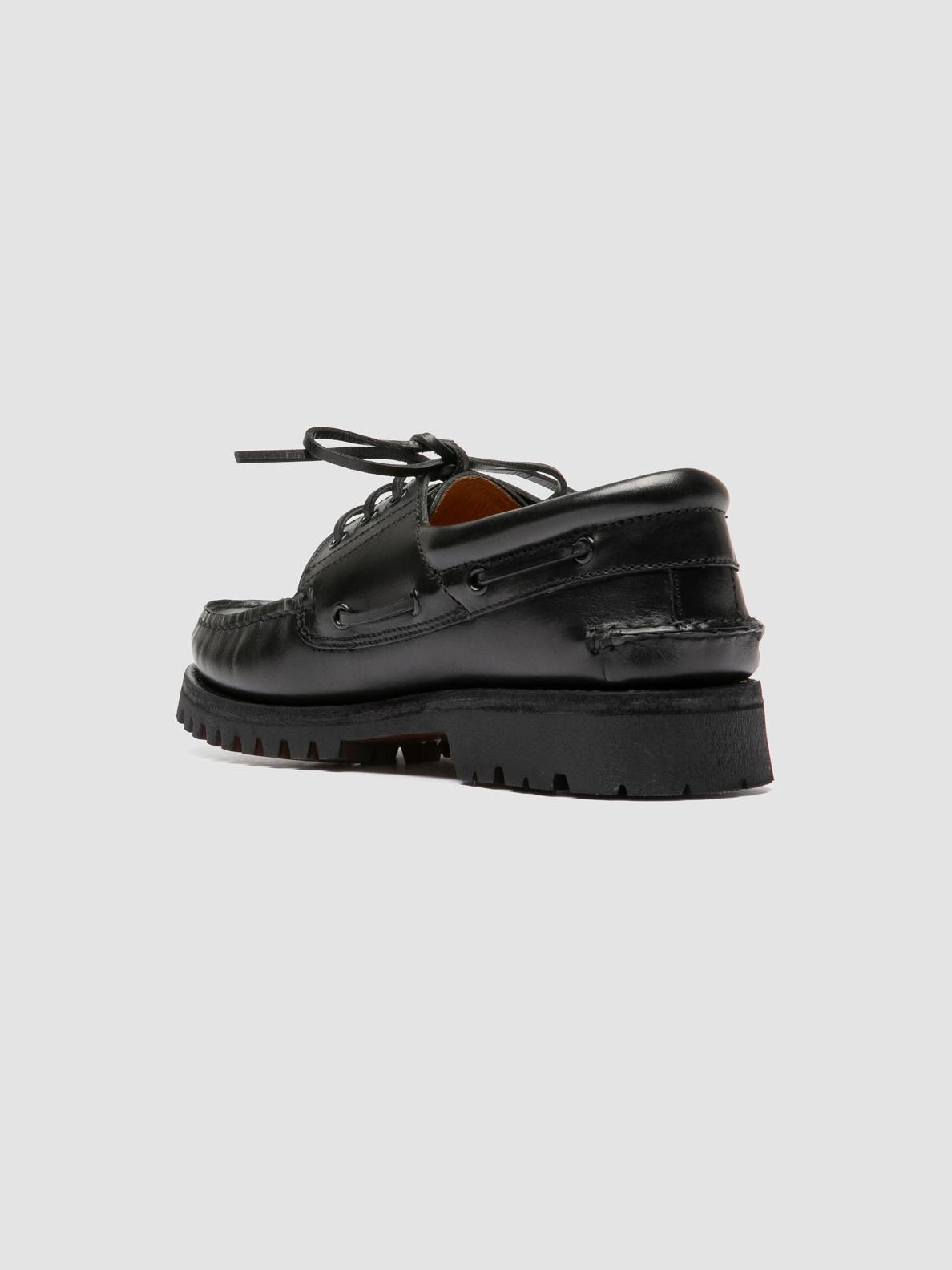 Officine Creative Heritage Flexi 001 Leather Boat Shoes, Alternate, color, Black
