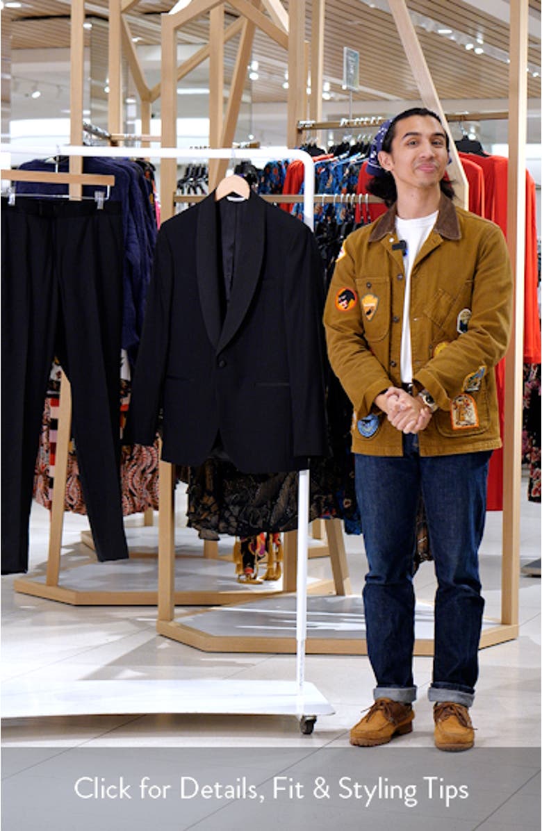 Ethan Shawl Collar Black Wool Tuxedo, sales video thumbnail