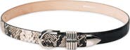 Déhanche Hollyhock Two Tone Exotic Embossed Leather Belt