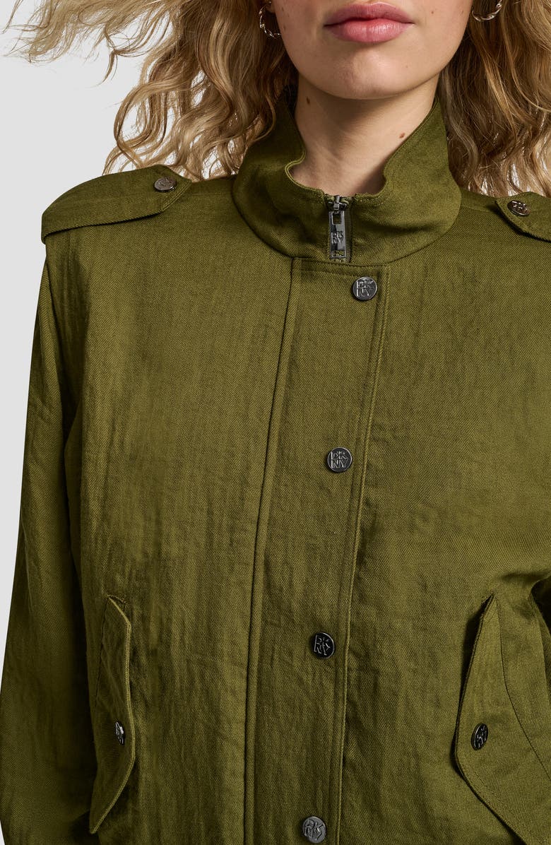 DKNY Twill Bomber Jacket, Alternate, color, Dark Olive