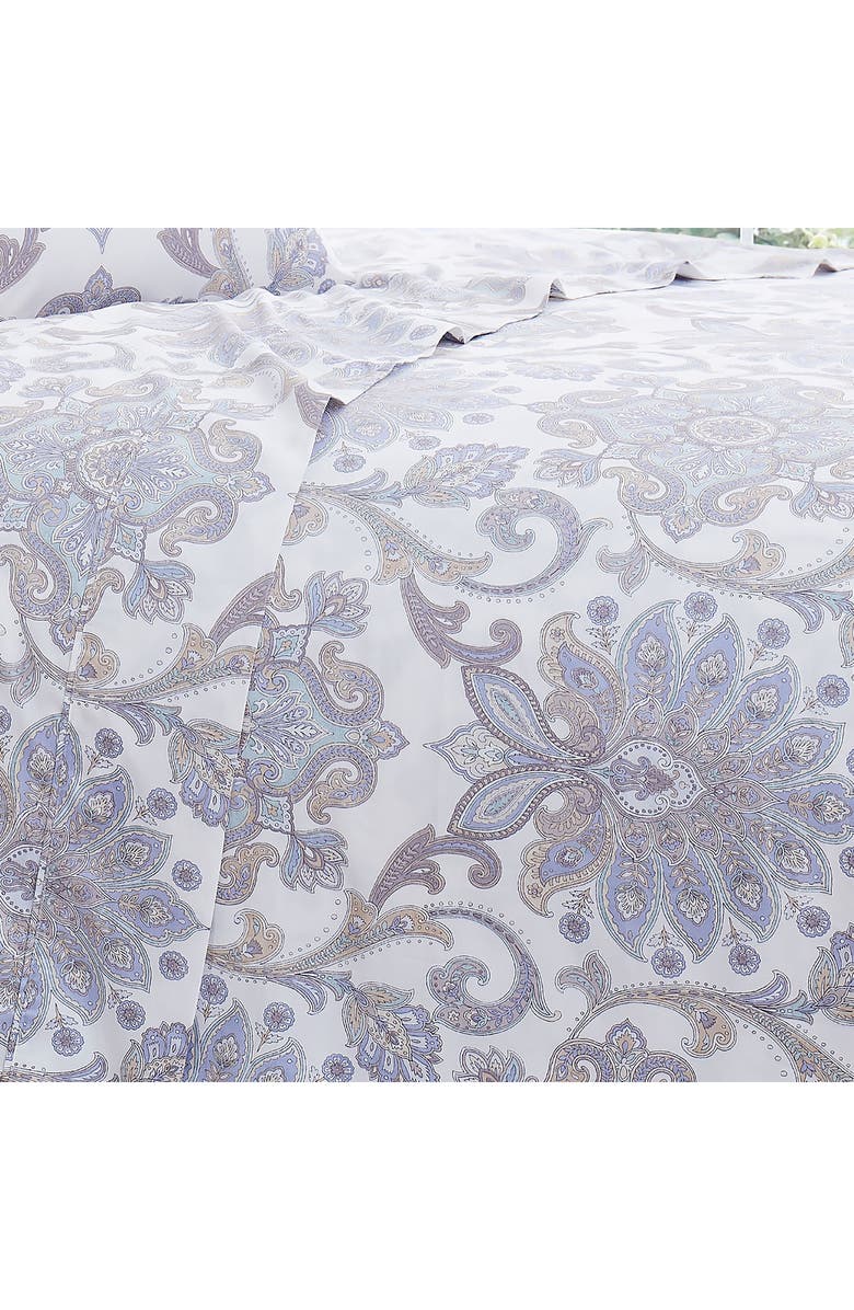 SOUTHSHORE FINE LINENS Serenity 300 TC Long Staple Sateen Cotton Sheet Set, Alternate, color, Serenity Aqua