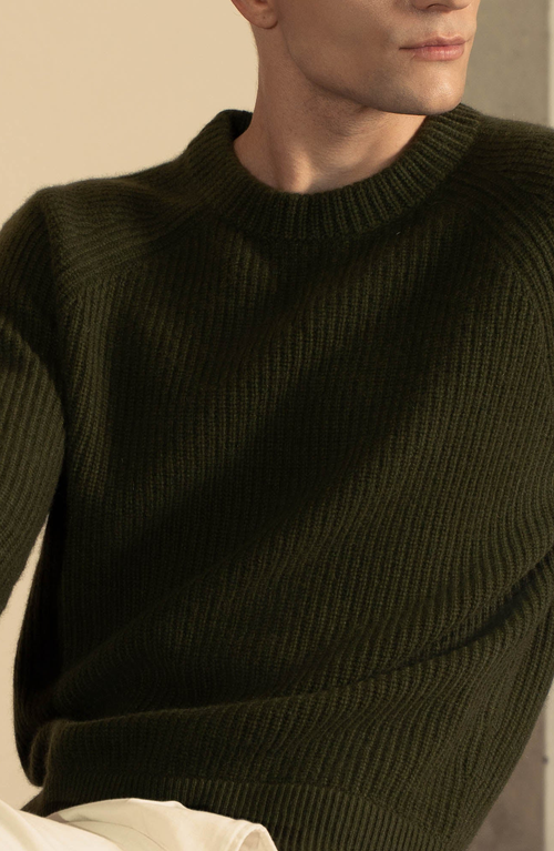 Italic Aidan Chunky Cashmere Crewneck Sweater In Neutral