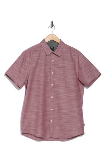 Union Lennox Short Sleeve Button-up Shirt In Mulberry