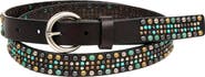 OLD TREND Amazonite Genuine Leather Studded Stitched Detail Belt