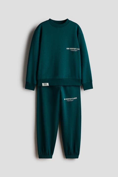 2-piece Sweatsuit With Text Motif