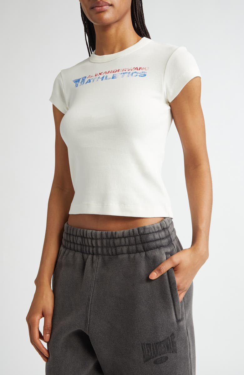 Alexander Wang Logo Graphic Baby Tee, Alternate, color,