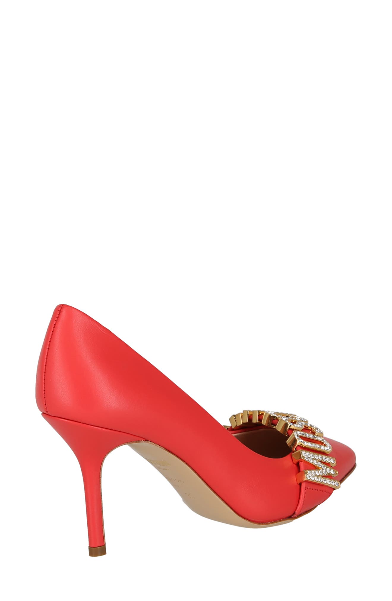 Moschino Crystal Embellished Pointed Toe Pump, Alternate, color, 