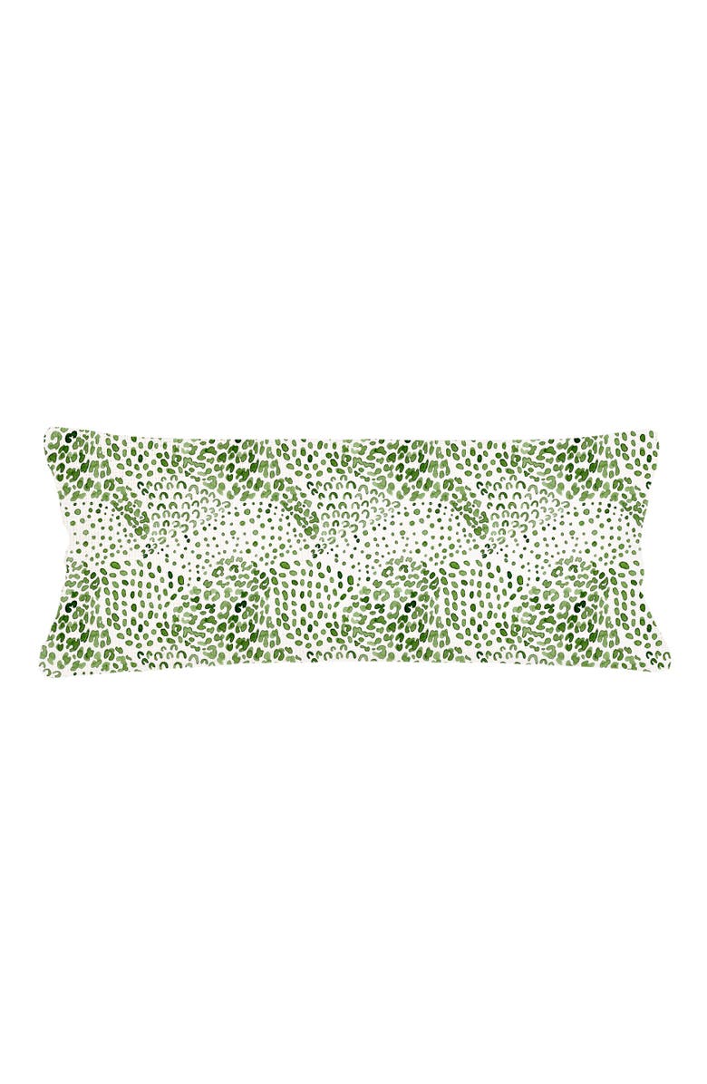 Anaya Green Cheetah Velvet Pillow with Down Alternative Insert, Alternate, color, Green