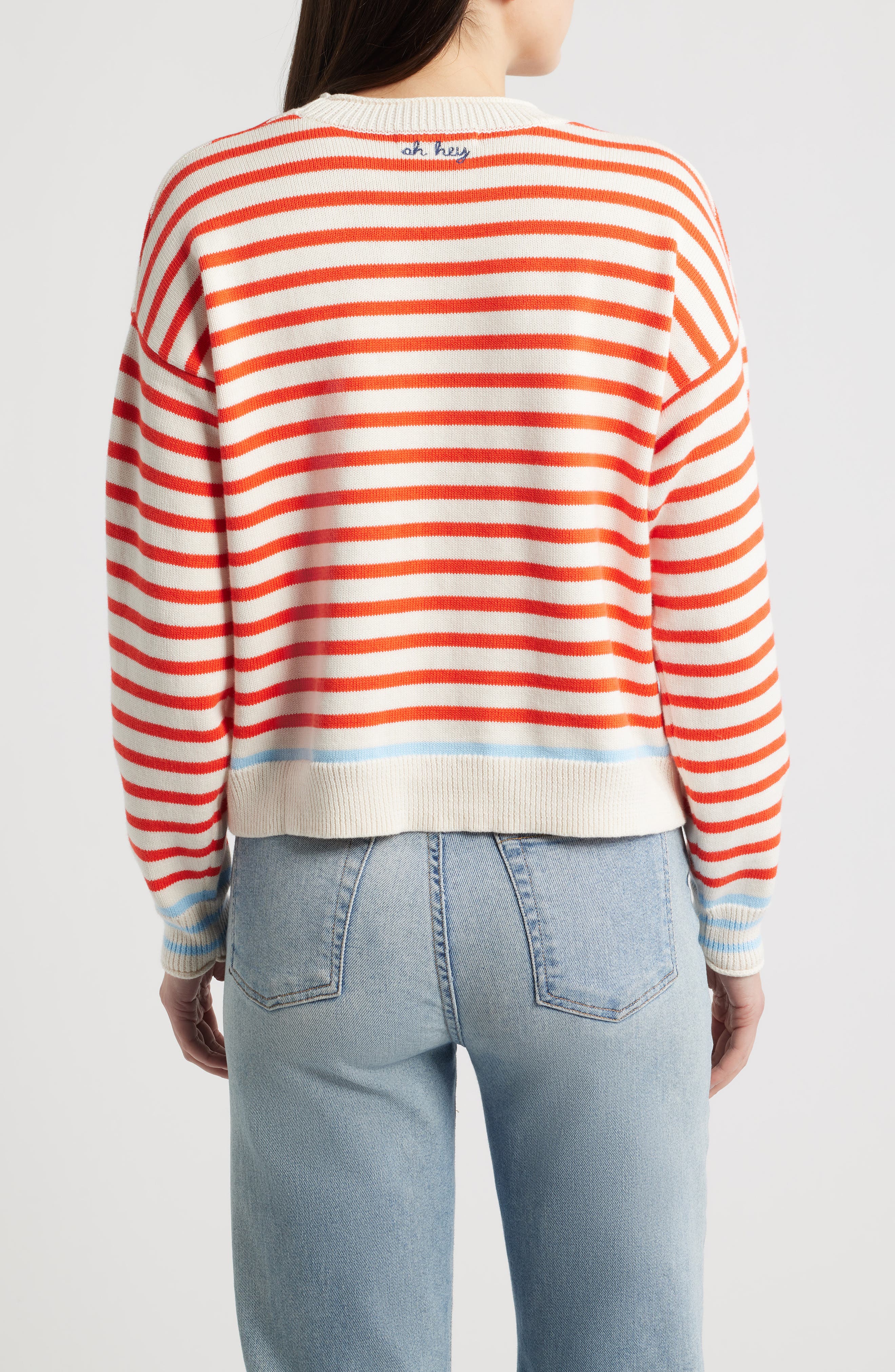 Suki Stripe Cotton Crewneck Sweater - image 2