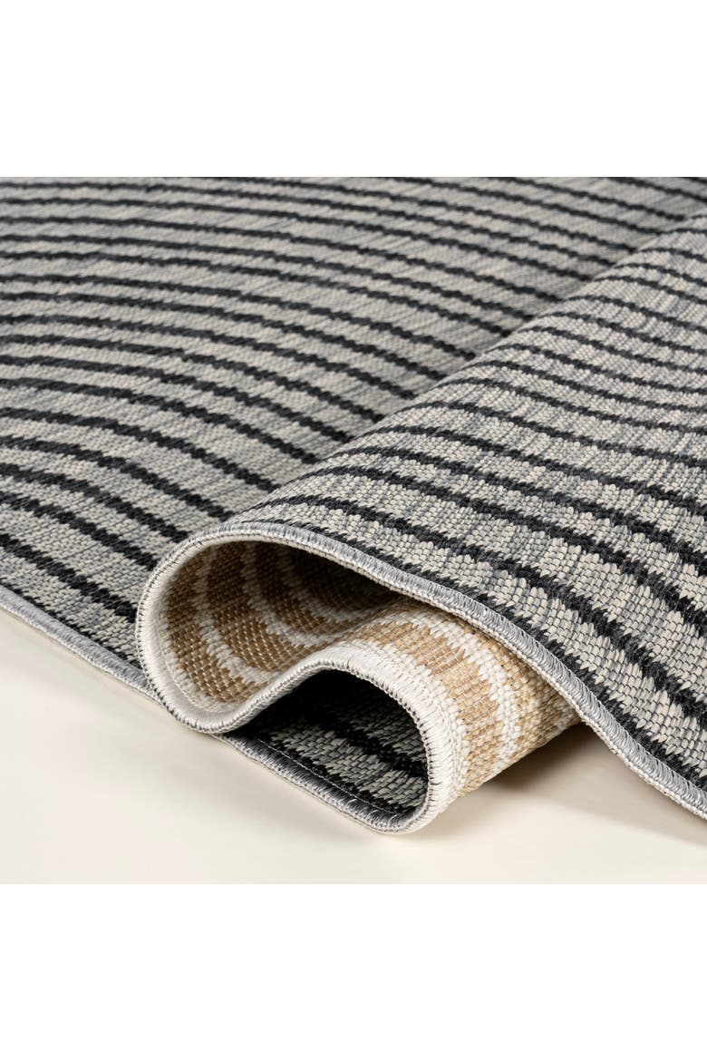 Zephyr Mid-Century Modern Arch Stripe Reversible Machine-Washable Indoor/Outdoor Area Rug, Alternate, color, Cream/Beige