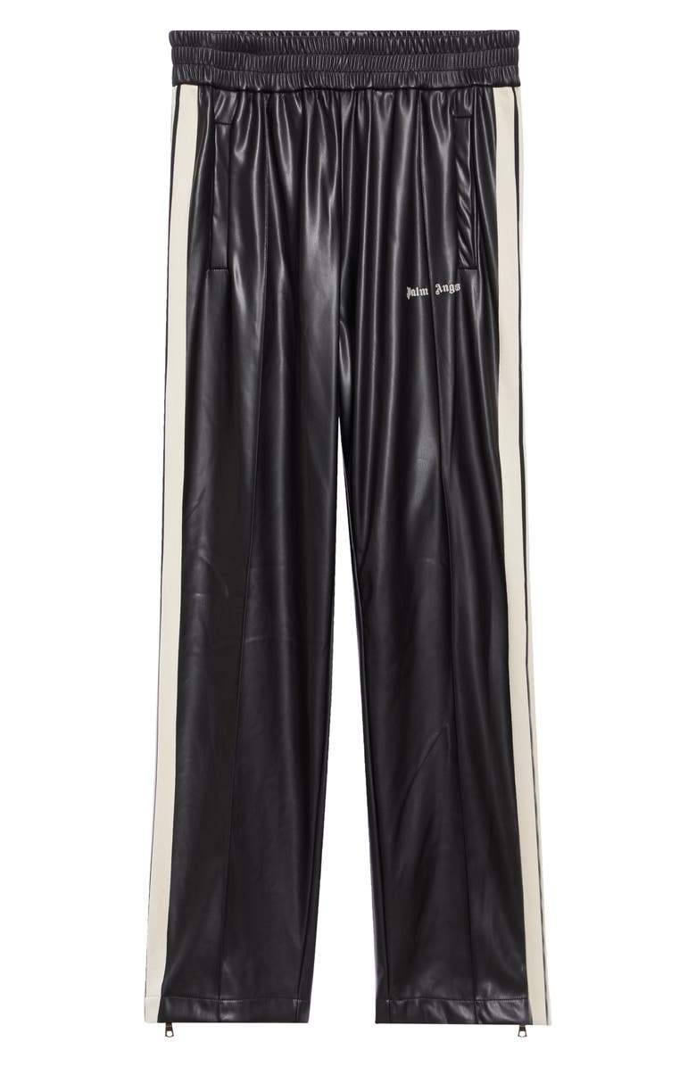 Palm Angels Faux Leather Track Pants, Alternate, color, 