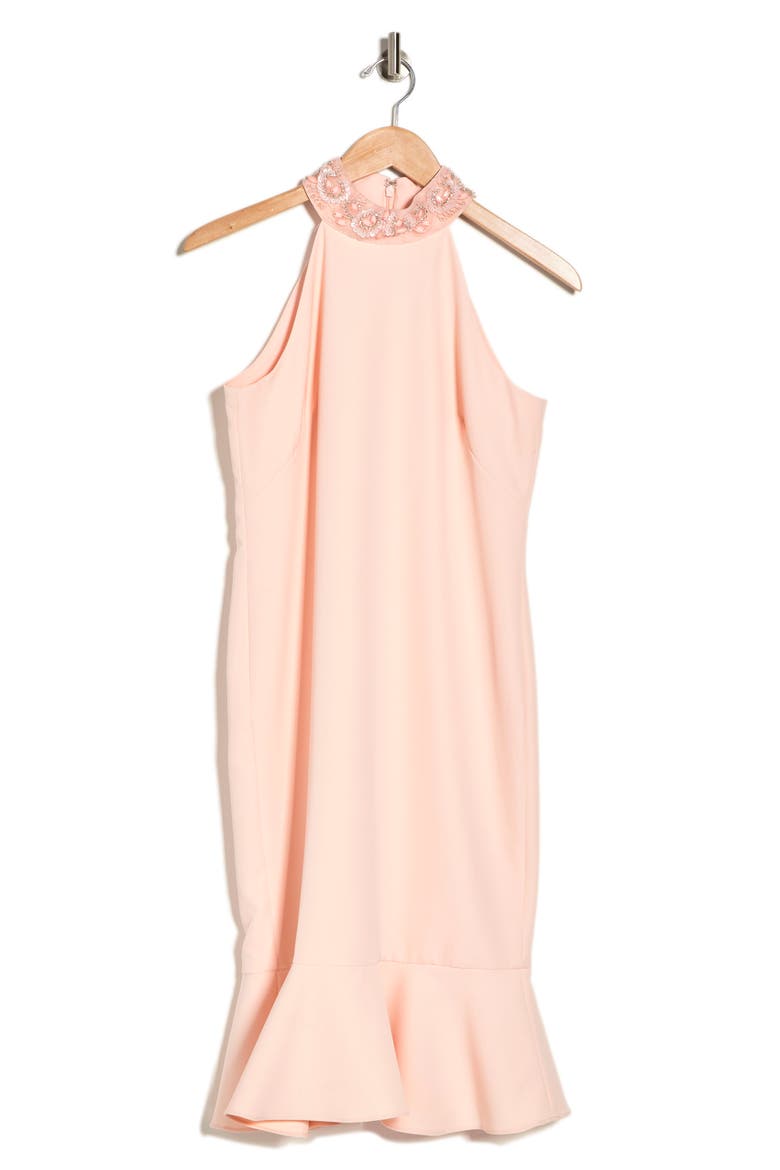 Beaded Collar Midi Dress, Alternate, color, PETAL