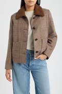Sam Edelman Houndstooth Jacket with Faux Shearling Collar