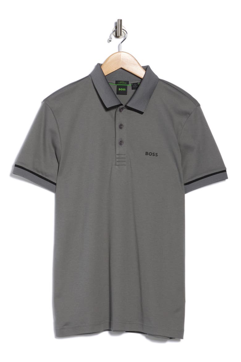 Paule Tipped Knit Polo, Alternate, color, DARK BEIGE