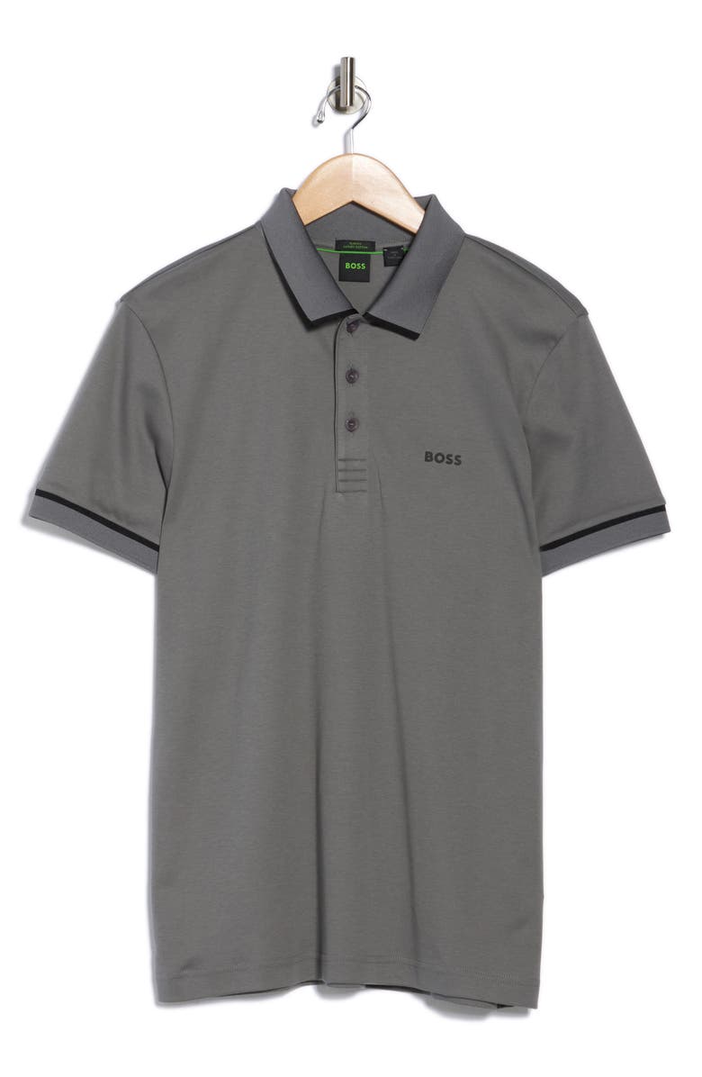 BOSS Paule Tipped Knit Polo, Alternate, color, Dark Beige