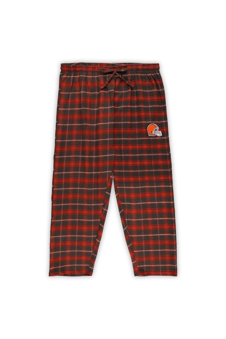Women's Concepts Sport Brown Cleveland Browns Plus Size Badge T-Shirt & Flannel Pants Sleep Set, Alternate, color, Brown