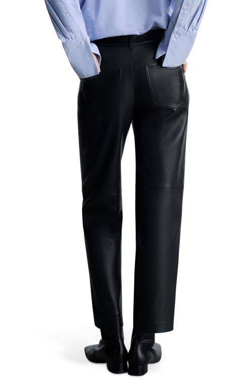 Mango Faux Leather Straight Leg Pants In Black