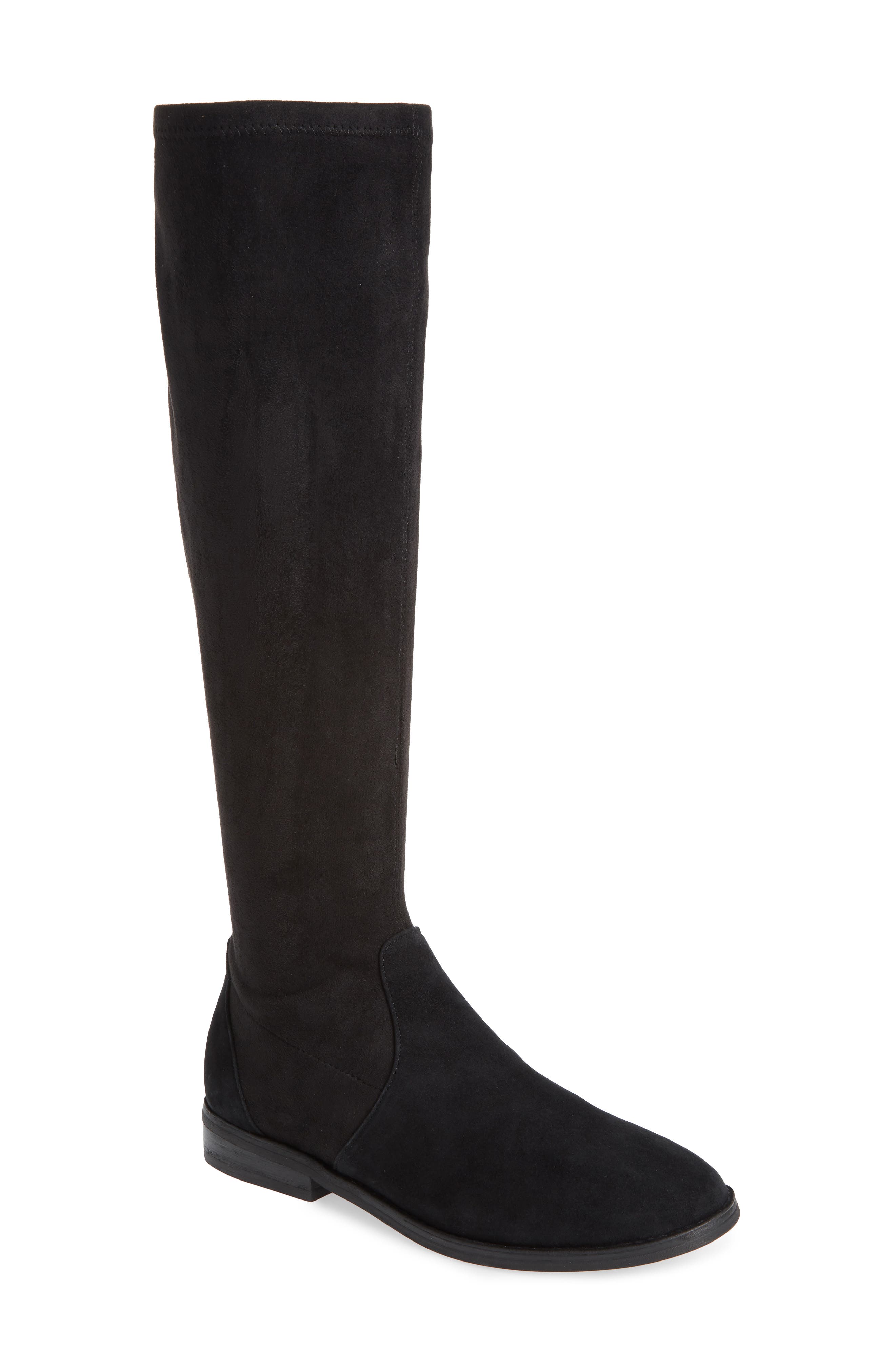 Gentle Souls by Kenneth Cole Emma Stretch Knee High Boot, Main, color, Black Suede